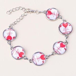 Silver Heart Link Bracelet